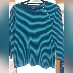 Chaps NWOT striped 3/4 sleeve top size XL